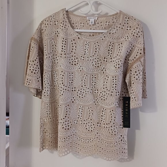 NWT Tribal Women's Lace Top Small - Picture 1 of 3